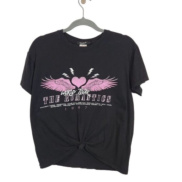 Boohoo The Romantics Short Sleeve Crewneck Tee‎ in Black - Size Medium - Picture 1 of 7
